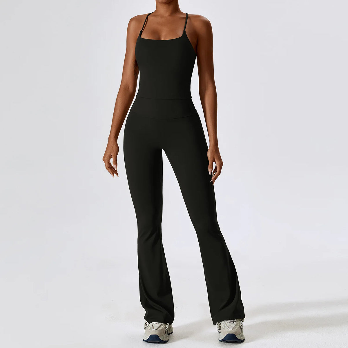 Conjunto de yoga 2 peças, sem costura, legging + top