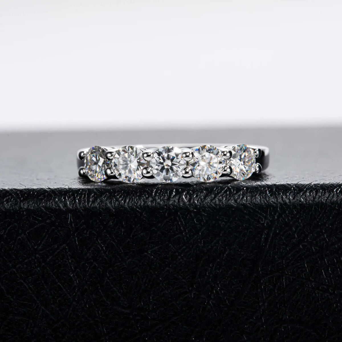 Anel moissanite prata 925, ouro branco, aliança