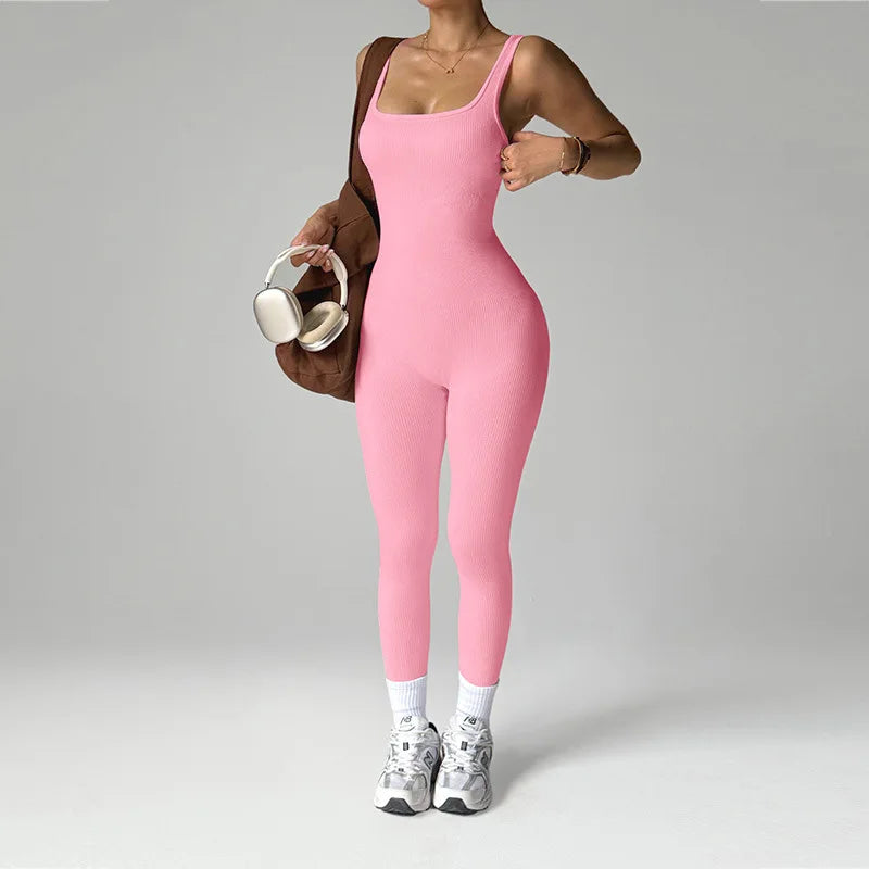 Macacão fitness sem costura, bodysuit slim, alta elasticidade