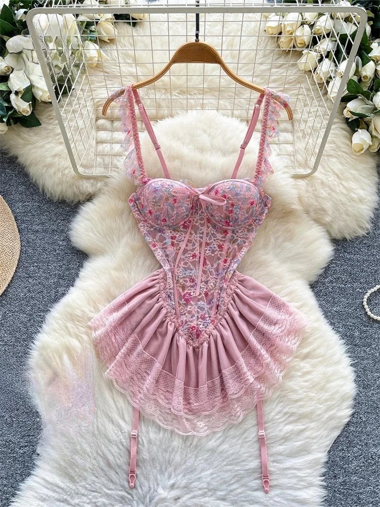 Vestido mini alças, estampa floral, sem mangas