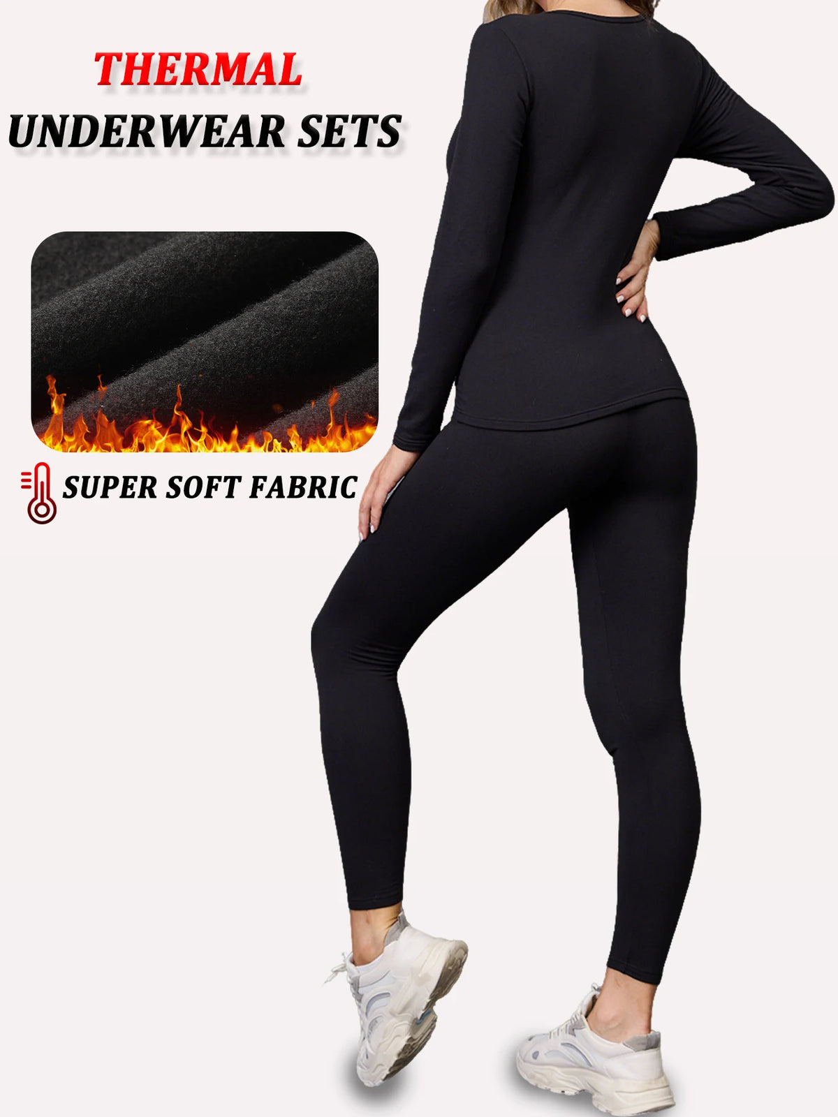 Conjunto lã térmica, pijama de inverno, forro superior