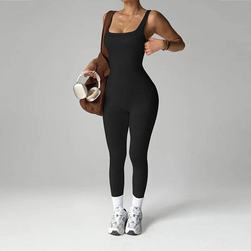 Macacão fitness sem costura, bodysuit slim, alta elasticidade