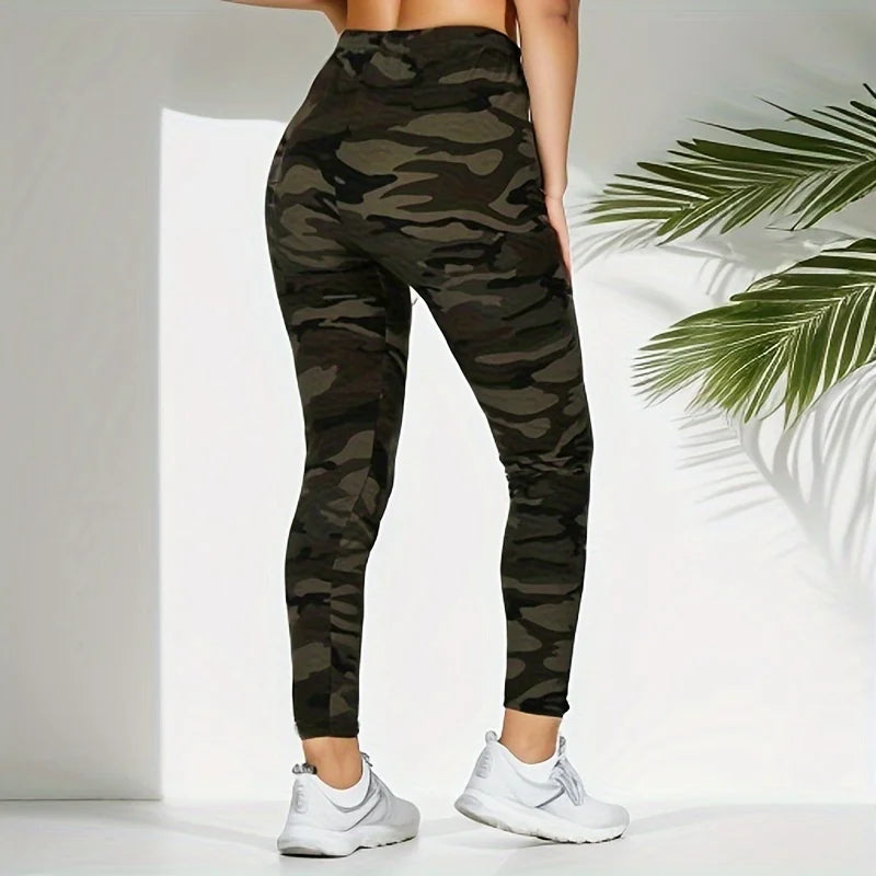 Legging camuflada, fitness, alta compressão