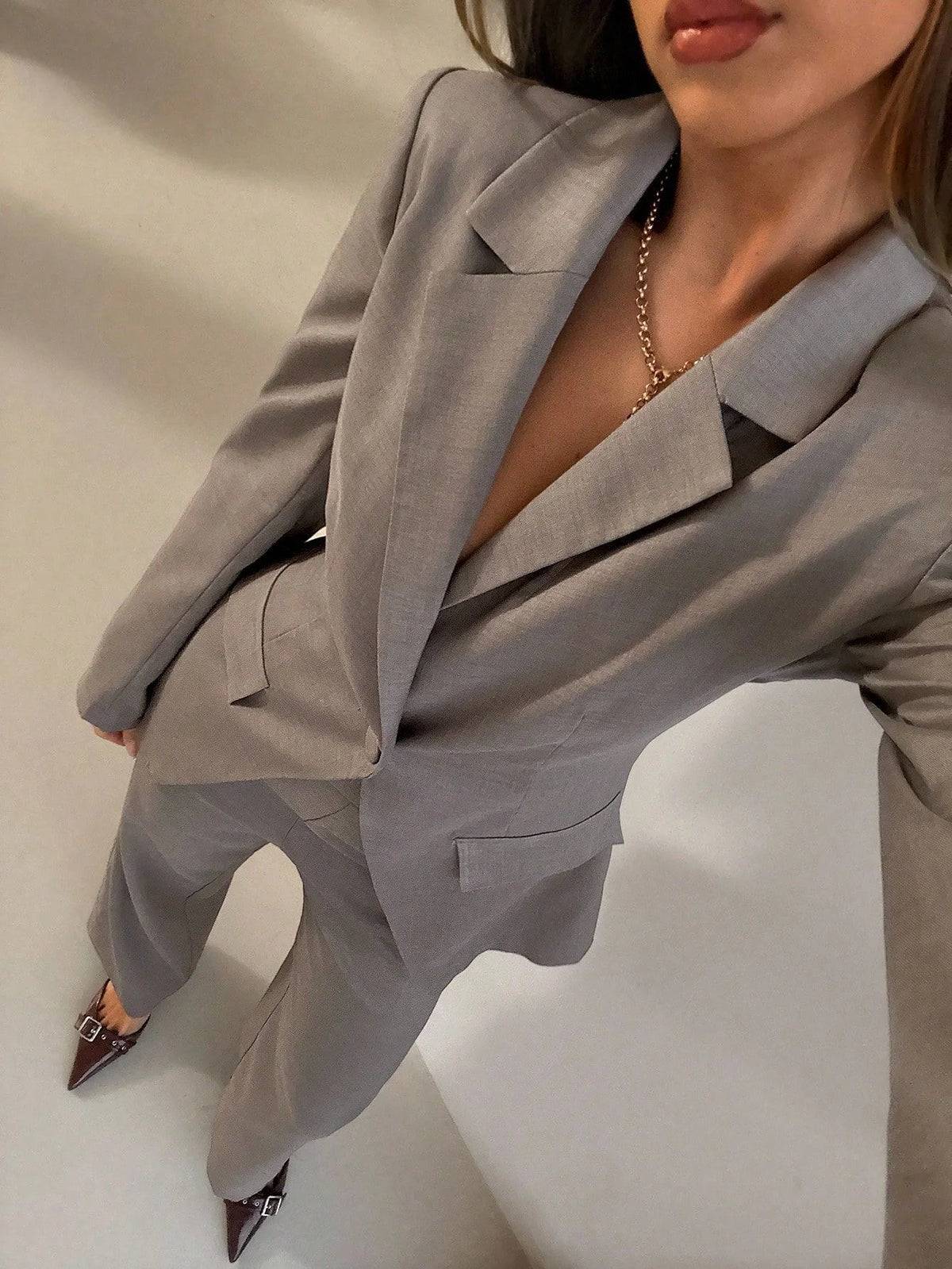 Conjunto blazer + calça social, 2 peças, elegante